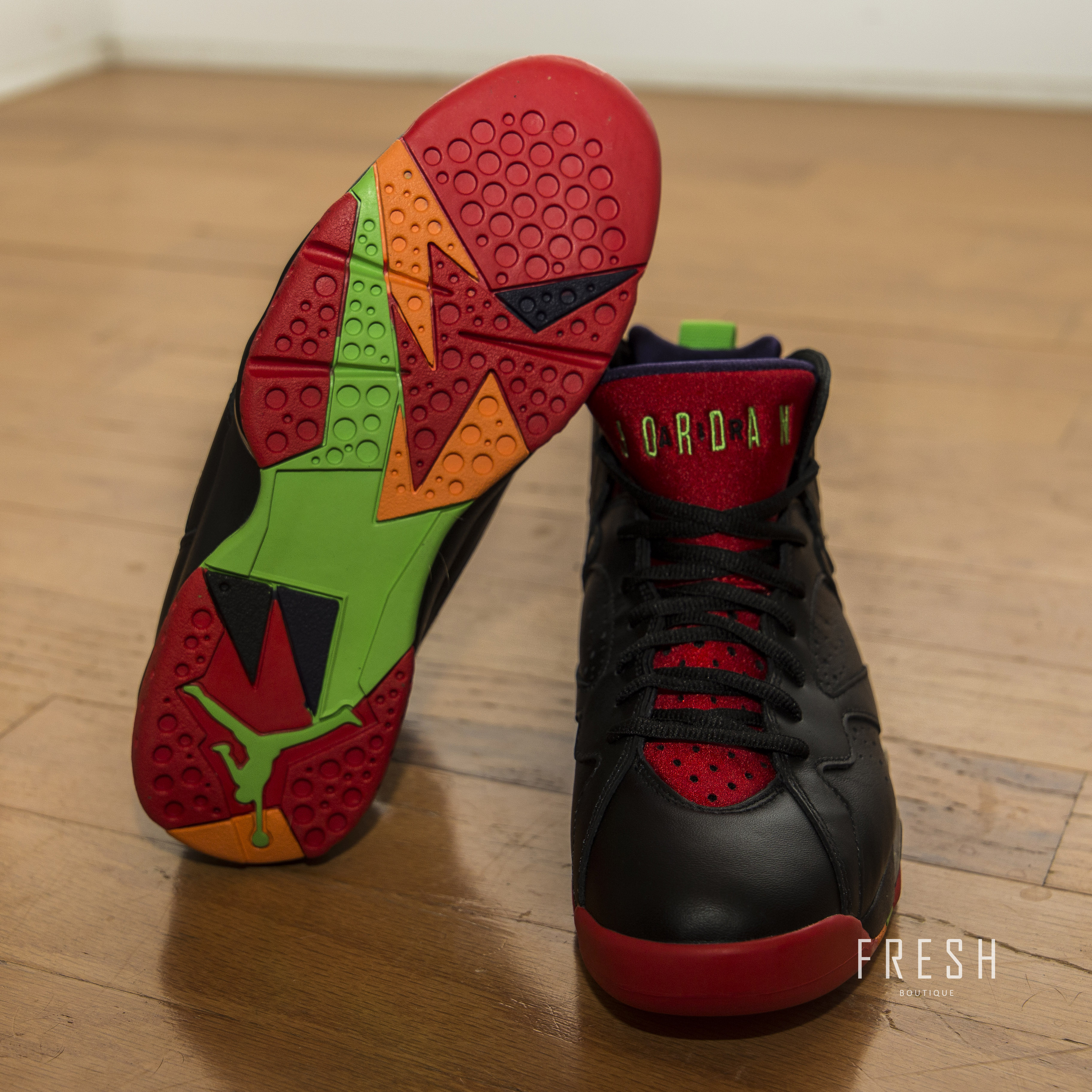 jordan 7 black red green