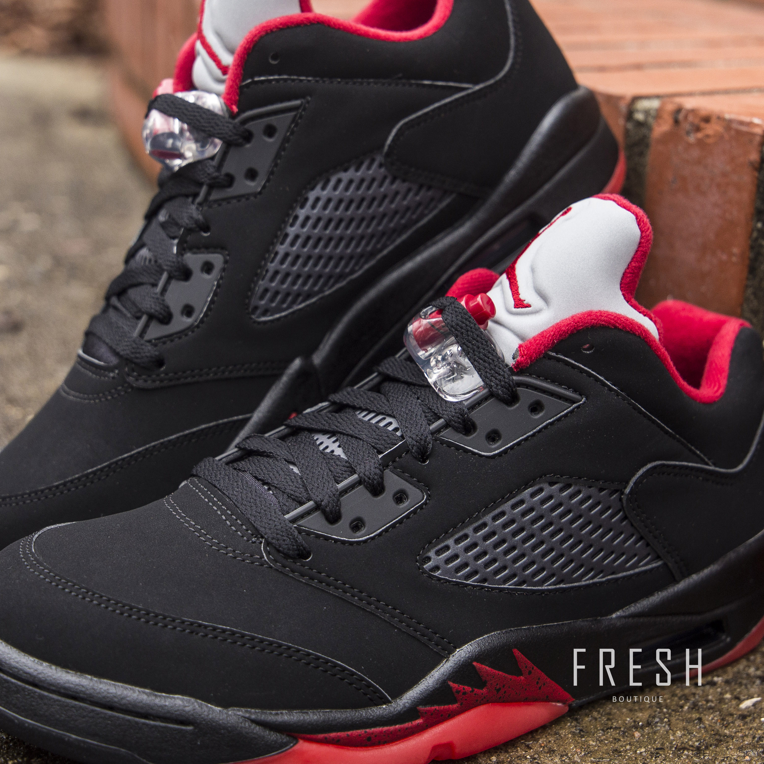 Air Jordan 5 Retro Low – Black/Gym Red – Fresh Sneaker Boutique